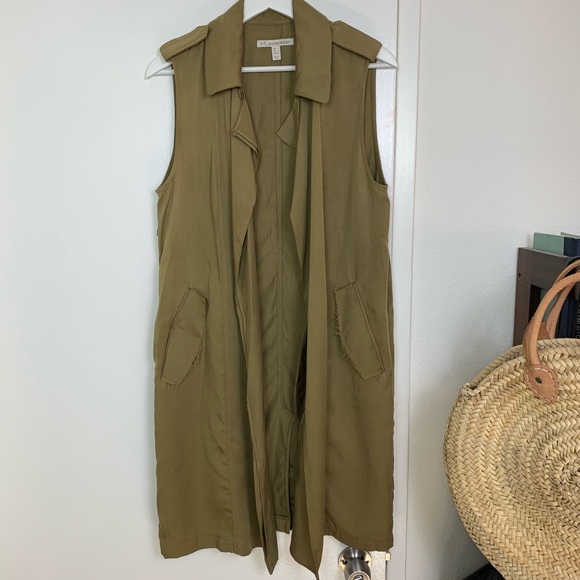 Zara Jackets & Blazers - Zara TRF Outerwear Longline Olive Green Vest